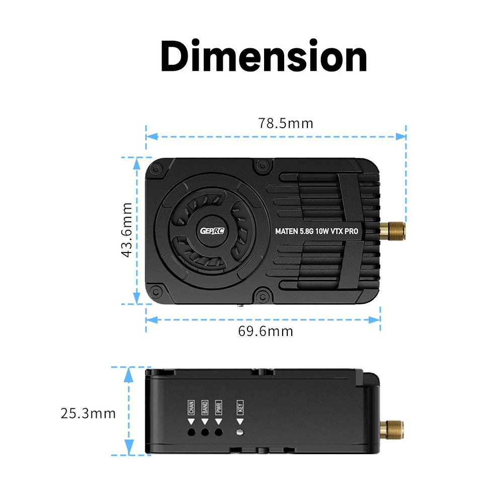 GEPRC MATEN 5.8G 10W VTX PRO 1 - Drone Racing Transmitter ulasan dan harga