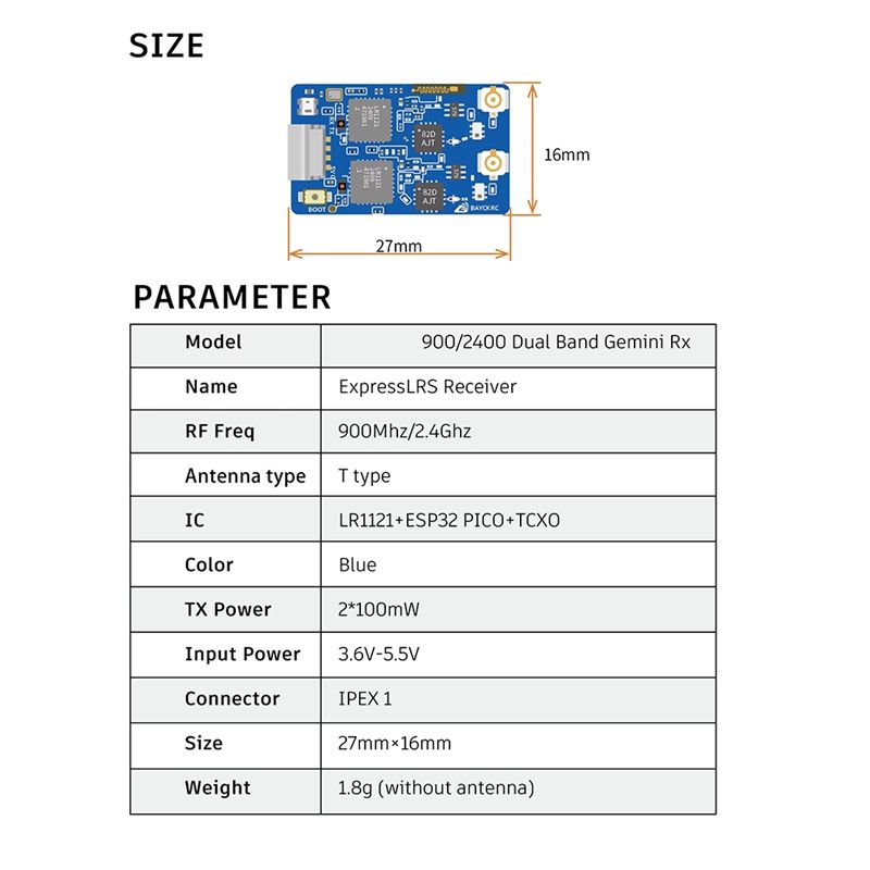 B78B-900Mhz 2.4Ghz 915M ELRS R - Drone Racing Receiver ulasan dan harga